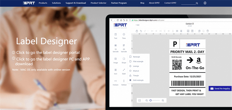 iDPRT מעצב תוויות Software Interface
